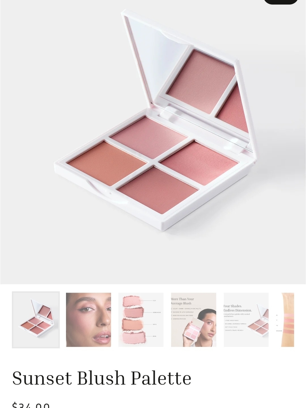 Sunset Blush Palette - Rose Pink & Peach Cheek Colors